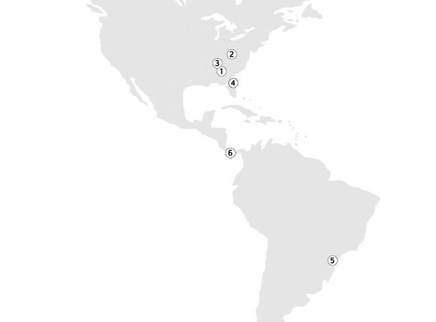 Location Map of Diversified Products Plants (Americas)