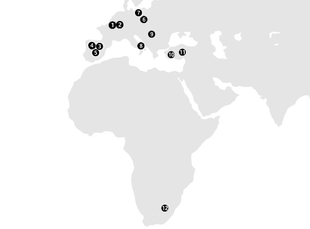 Location Map of Tire Plants (Europe)