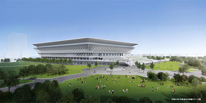 Simulated image of Tokyo Aquatics Centre (As of Jan, 2019)