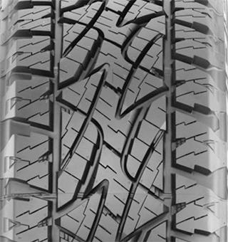 Tread pattern of Bridgestone's DUELER A/T REVO 2 tires for sports utility 