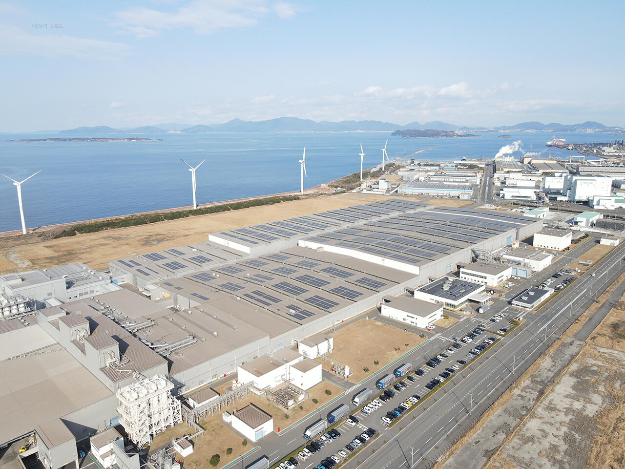 Rooftop solar panels at Kitakyushu Plant