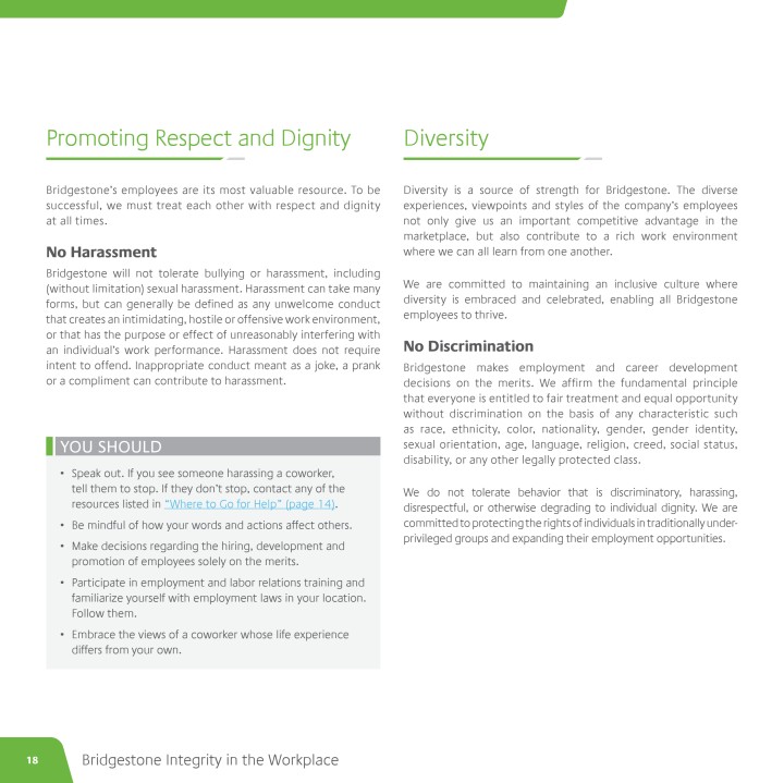 Bridgestone Code Of Conduct English